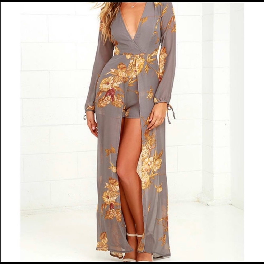 Lulu’s romper high low grey